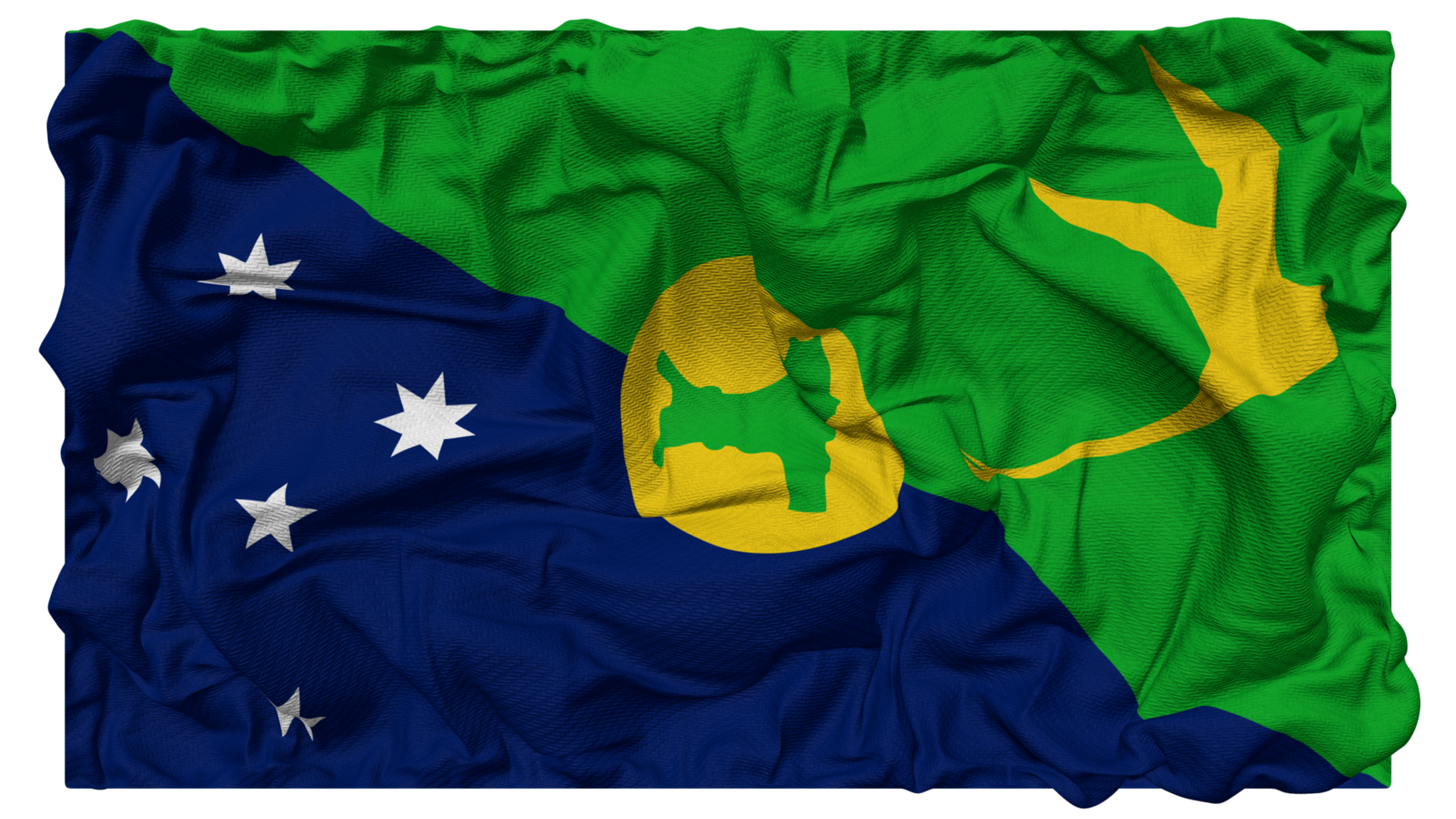 Territory of Christmas Island Flag Waves with Realistic Bump Texture, Flag Background, 3D Rendering png