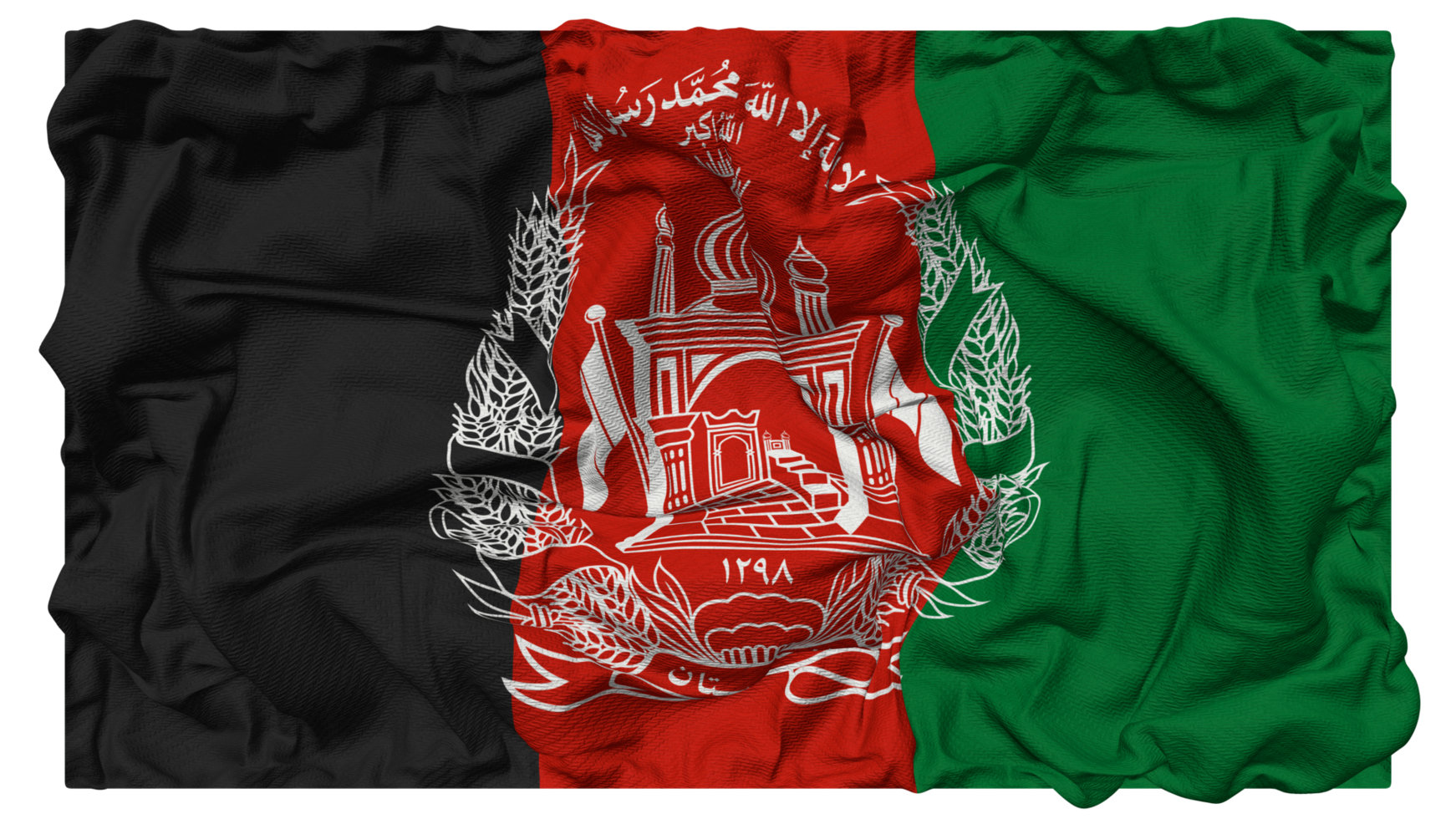 Afghanistan Flag Waves with Realistic Bump Texture, Flag Background, 3D Rendering png