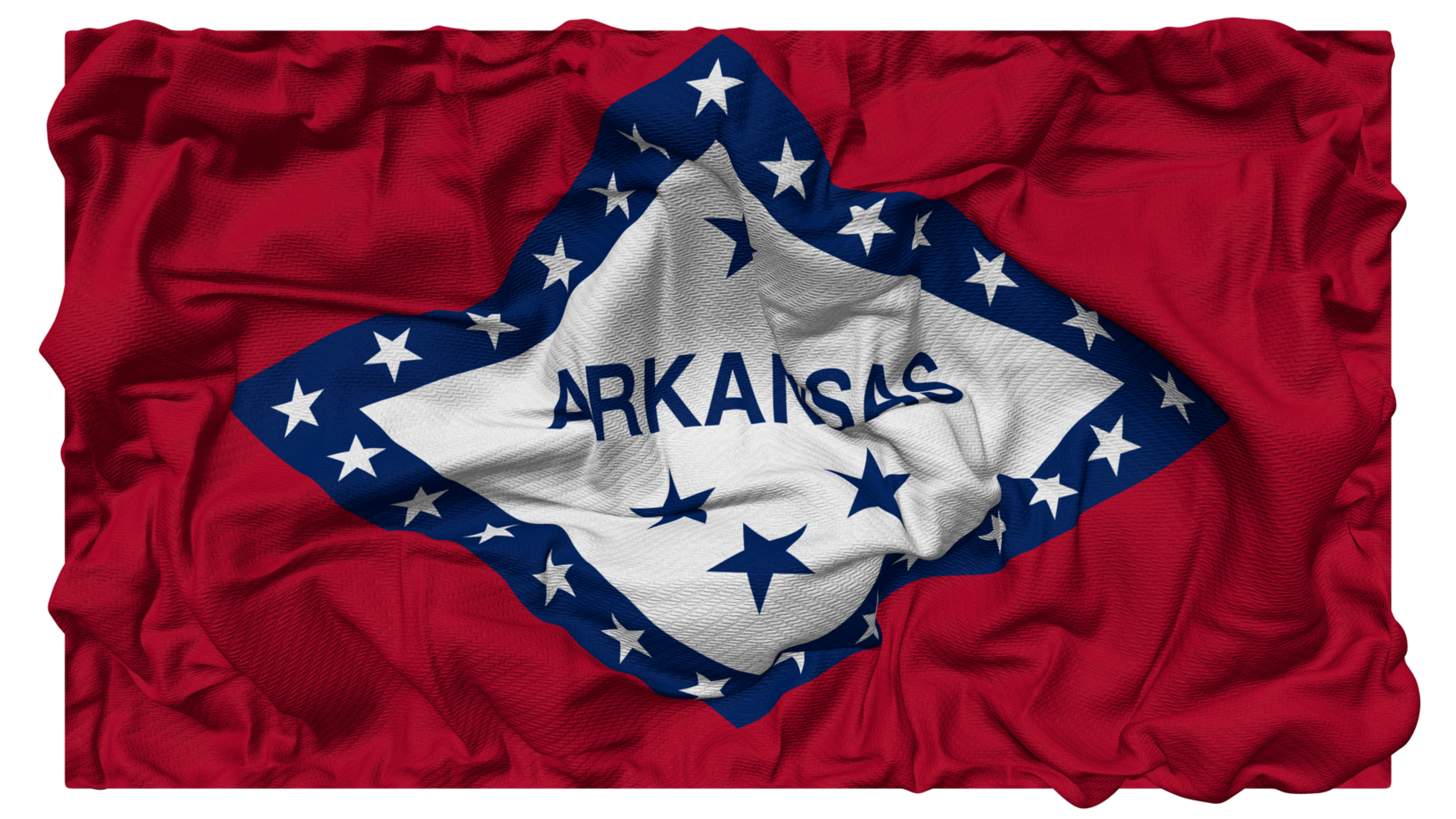 State of Arkansas Flag Waves with Realistic Bump Texture, Flag Background, 3D Rendering png