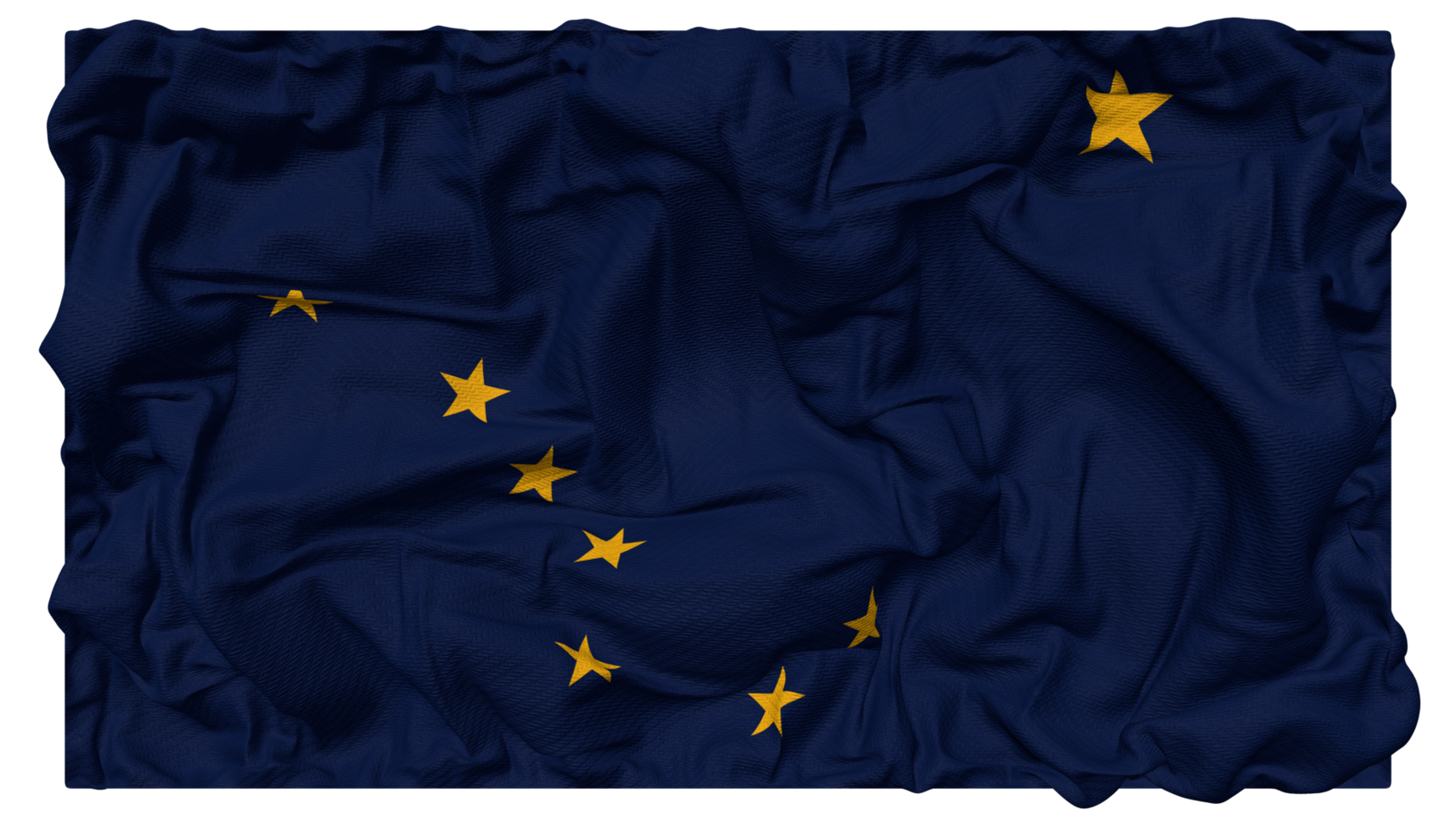 State of Alaska Flag Waves with Realistic Bump Texture, Flag Background, 3D Rendering png