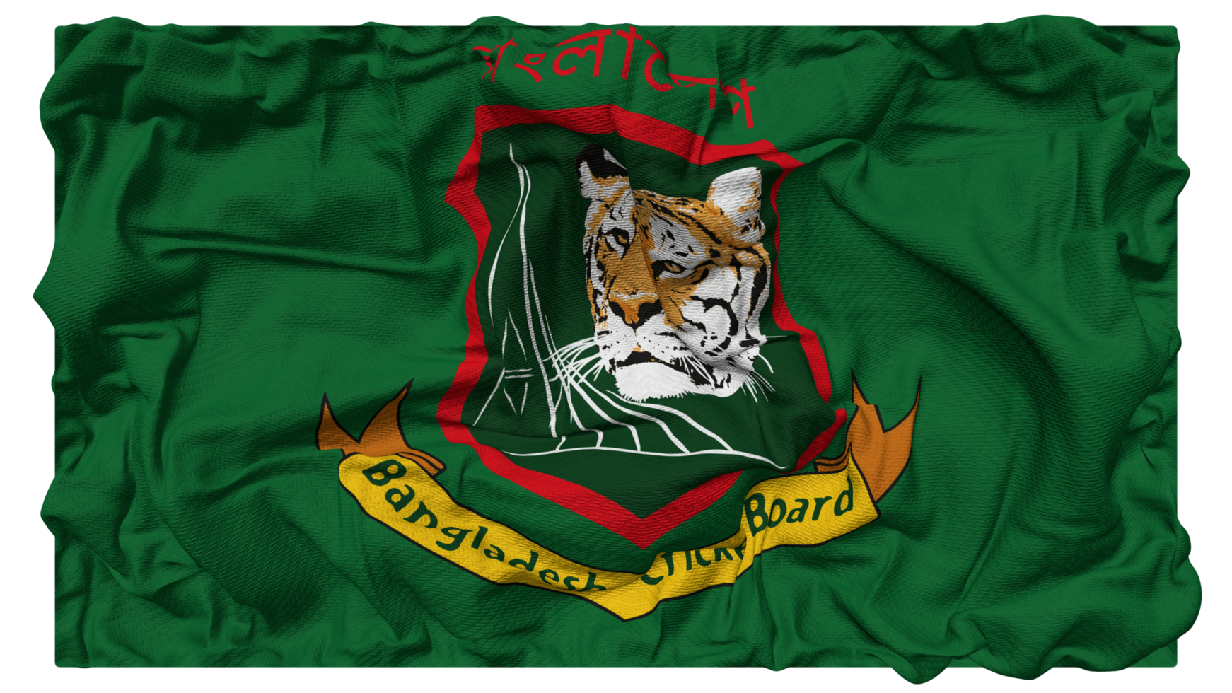 Bangladesh krekel bord, bcb vlag golven met realistisch buil textuur, vlag achtergrond, 3d renderen png