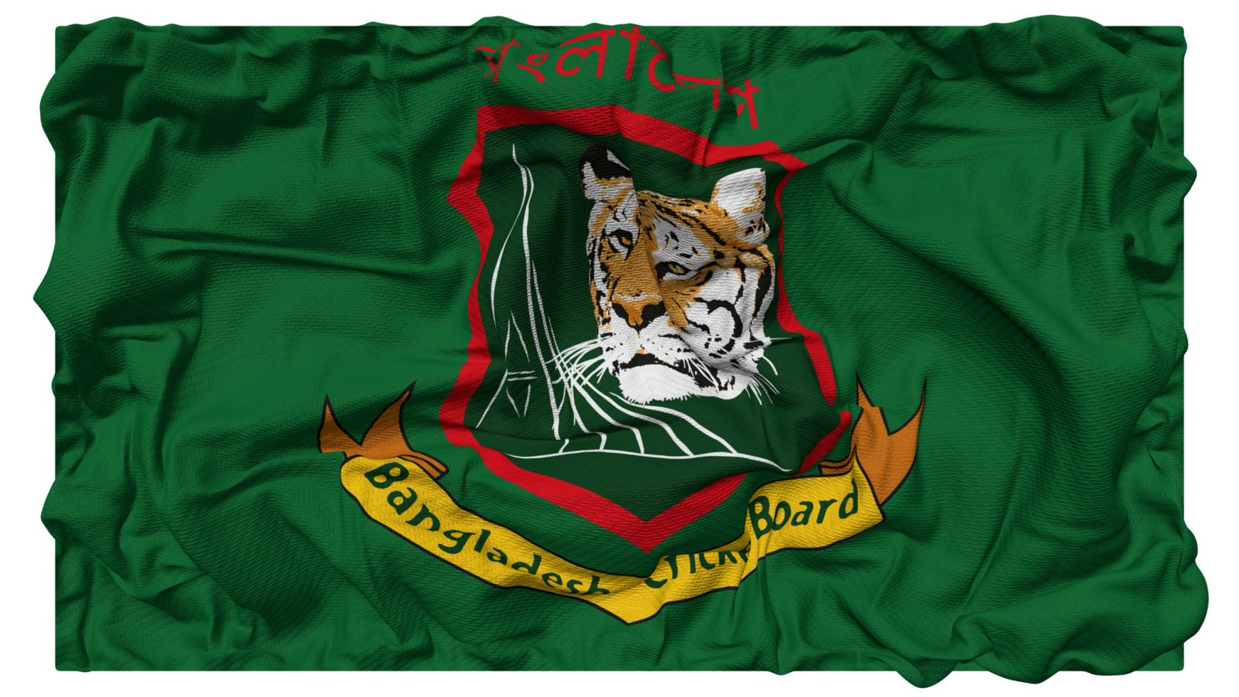 Bangladesch Kricket Planke, bcb Flagge Wellen mit realistisch stoßen Textur, Flagge Hintergrund, 3d Rendern png