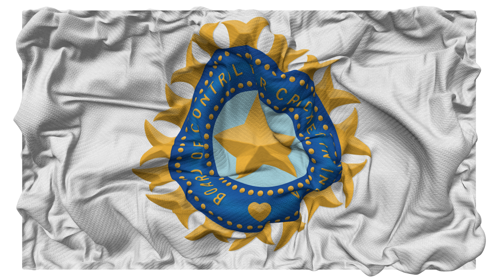 Board of Control for Cricket in India, BCCI Flag Waves with Realistic Bump Texture, Flag Background, 3D Rendering png