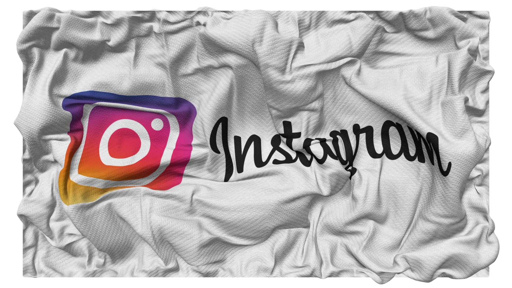 Instagram Flag Waves with Realistic Bump Texture, Flag Background, 3D Rendering png