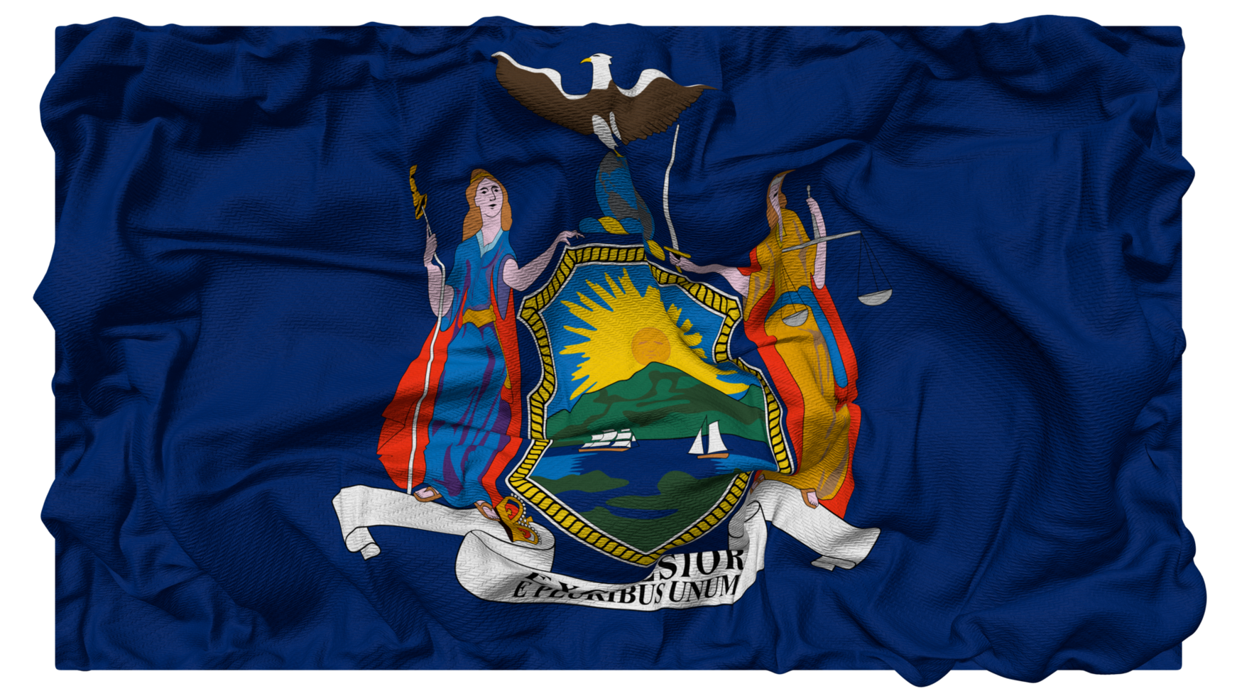 State of New York Flag Waves with Realistic Bump Texture, Flag Background, 3D Rendering png