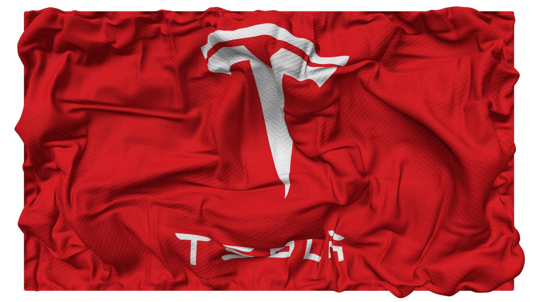 Tesla Inc Flag Waves with Realistic Bump Texture, Flag Background, 3D Rendering png