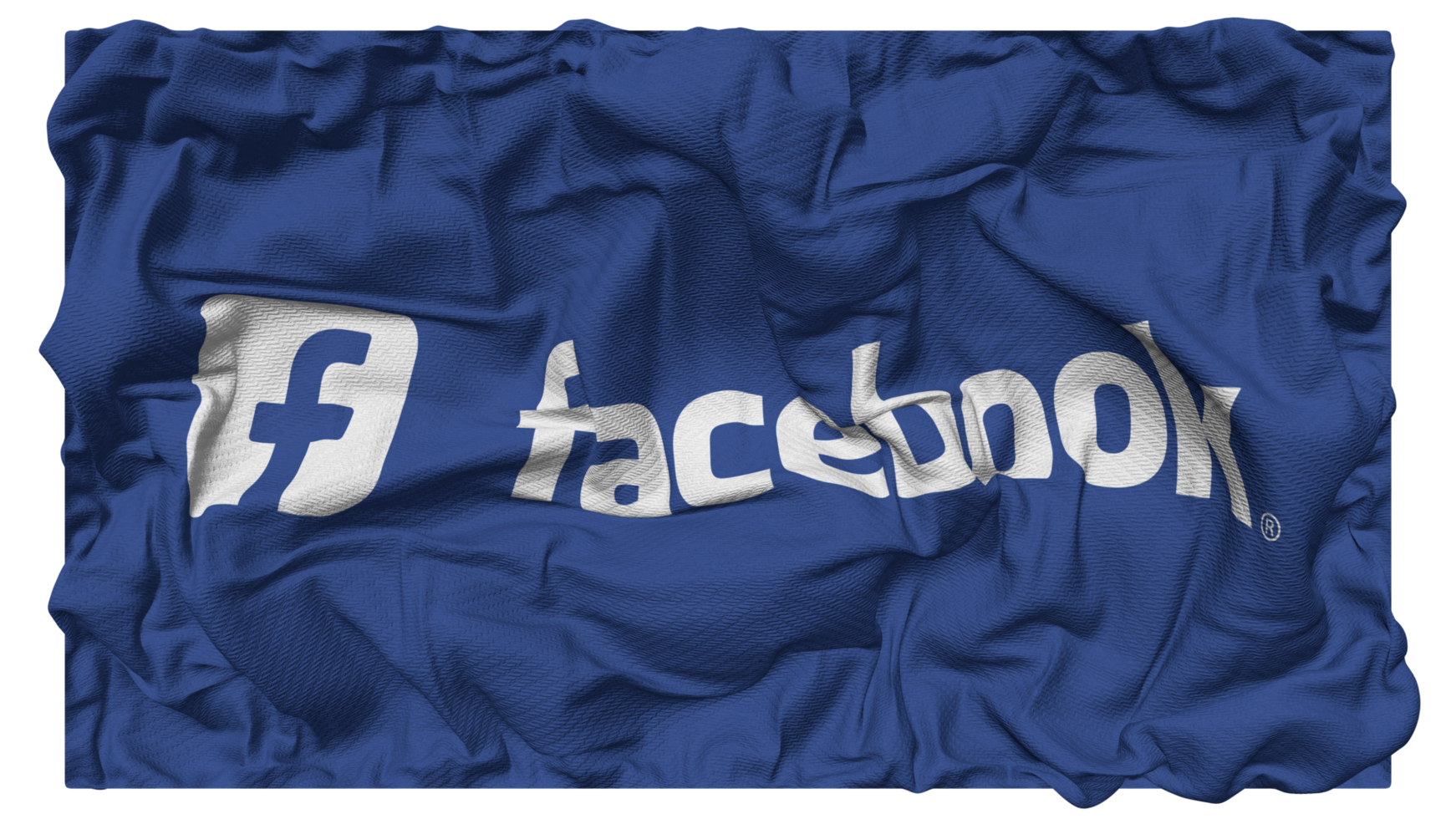 Facebook, pensión completa bandera olas con realista bache textura, bandera fondo, 3d representación png