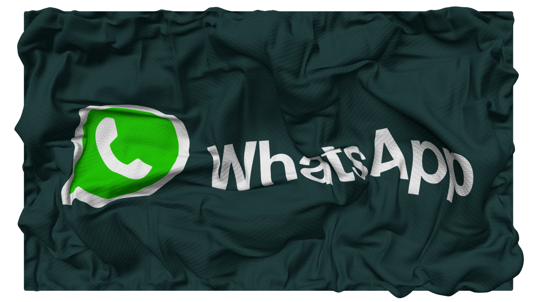 WhatsApp Flagge Wellen mit realistisch stoßen Textur, Flagge Hintergrund, 3d Rendern png