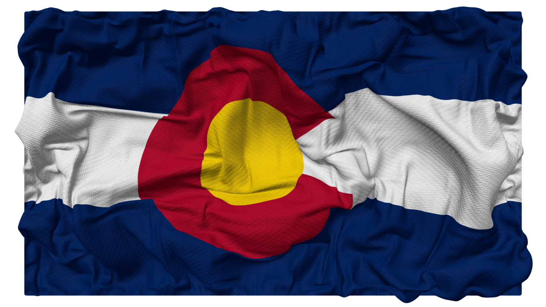 State of Colorado Flag Waves with Realistic Bump Texture, Flag Background, 3D Rendering png