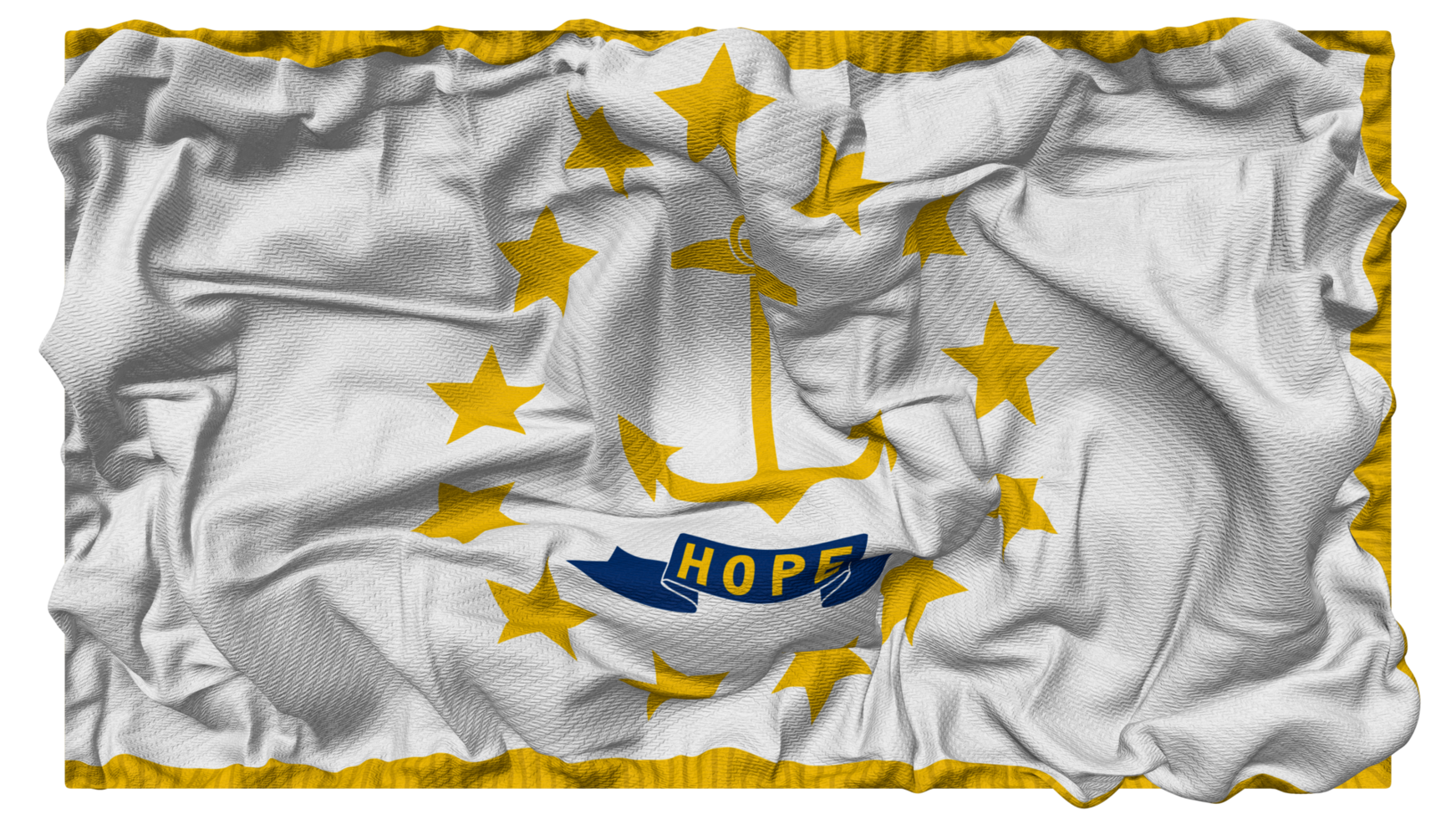 estado de Rhode isla bandera olas con realista bache textura, bandera fondo, 3d representación png