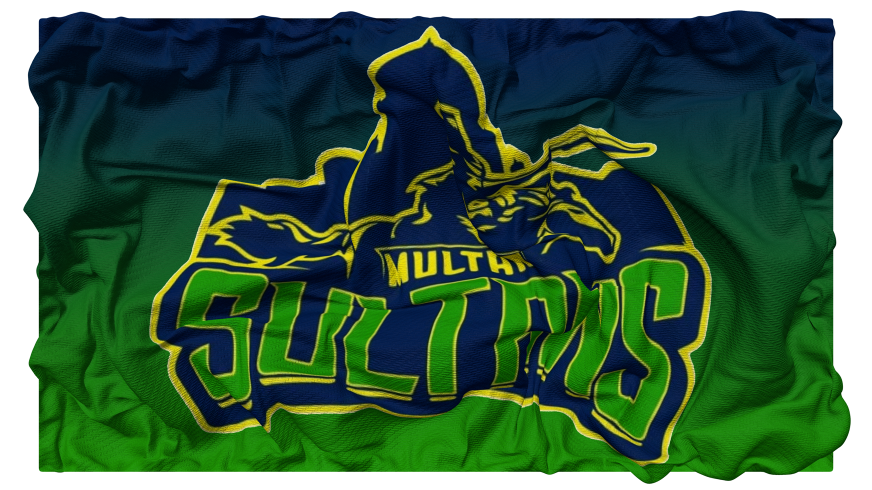 Multan Sultans, MS Flag Waves with Realistic Bump Texture, Flag Background, 3D Rendering png