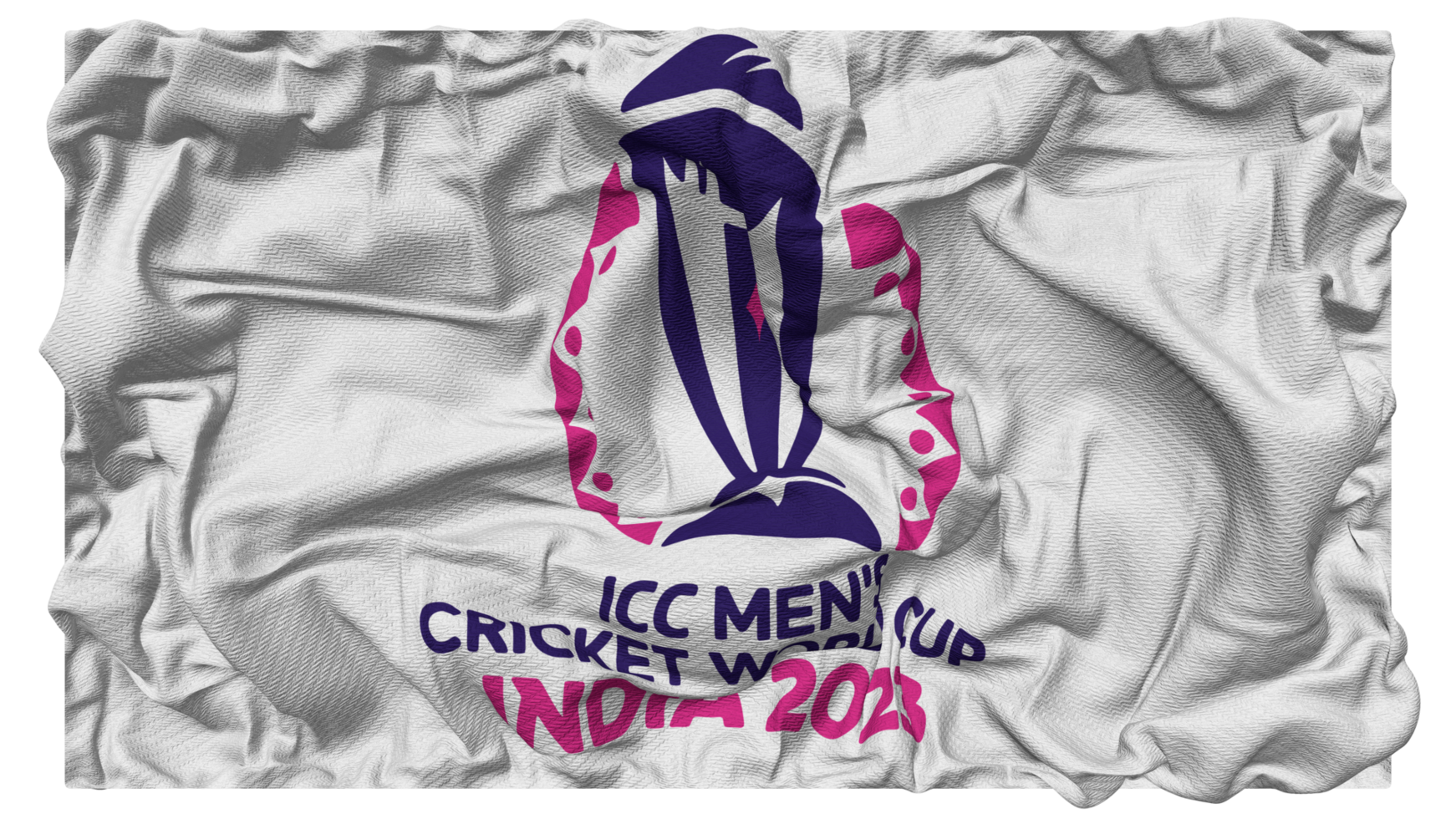 ICC Men's Cup Cricket Worldcup Flag Waves with Realistic Bump Texture, Flag Background, 3D Rendering png