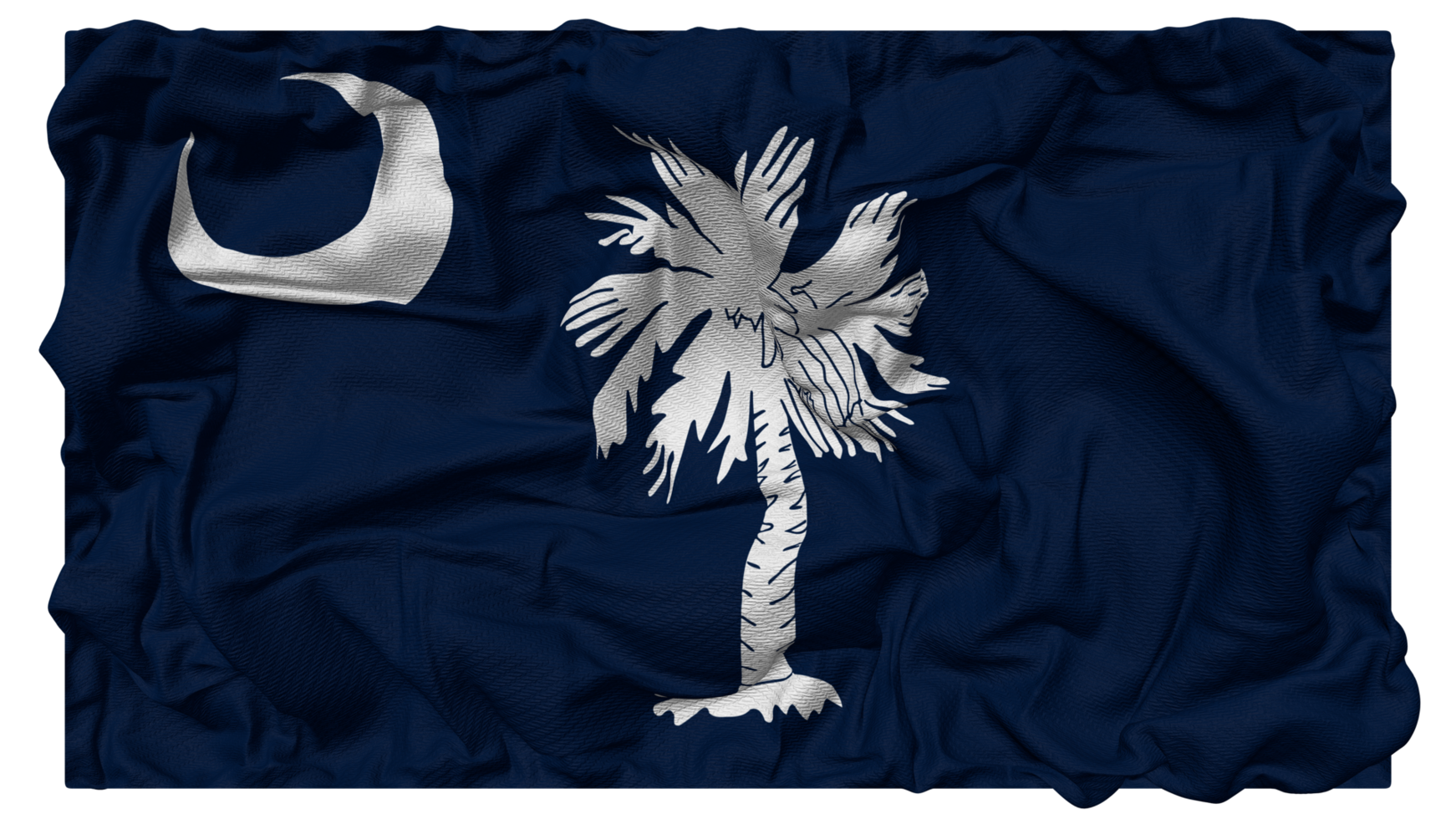 State of South Carolina Flag Waves with Realistic Bump Texture, Flag Background, 3D Rendering png