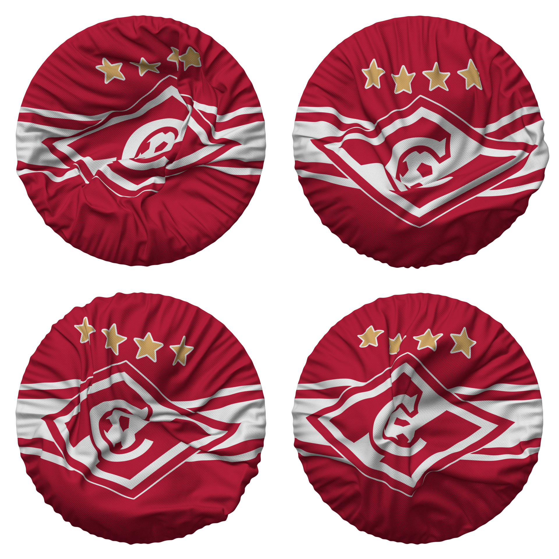 FC Spartak Moscow Pinned Flag from Corners, Isolated with