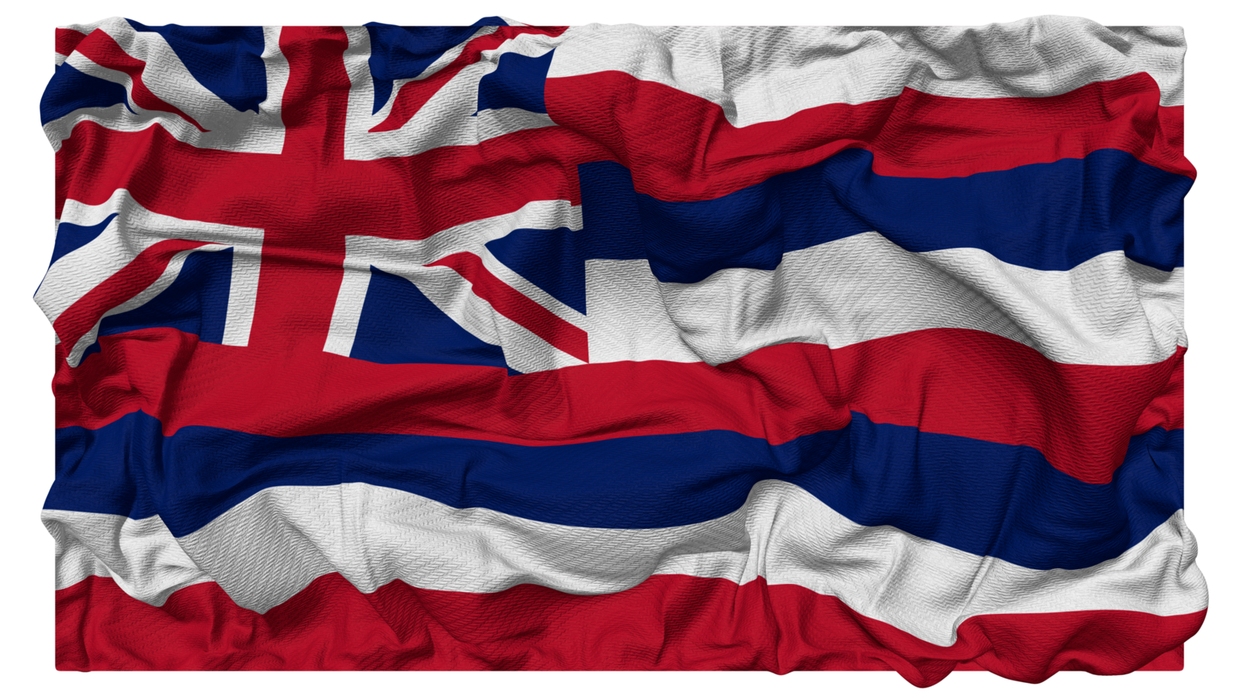 State of Hawaii Flag Waves with Realistic Bump Texture, Flag Background, 3D Rendering png