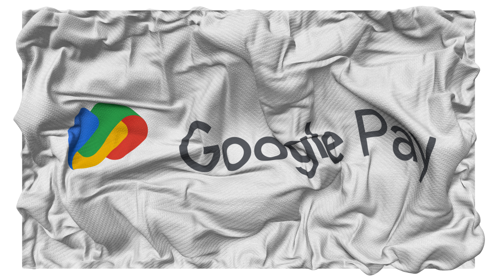 Google pagar bandeira ondas com realista colisão textura, bandeira fundo, 3d Renderização png