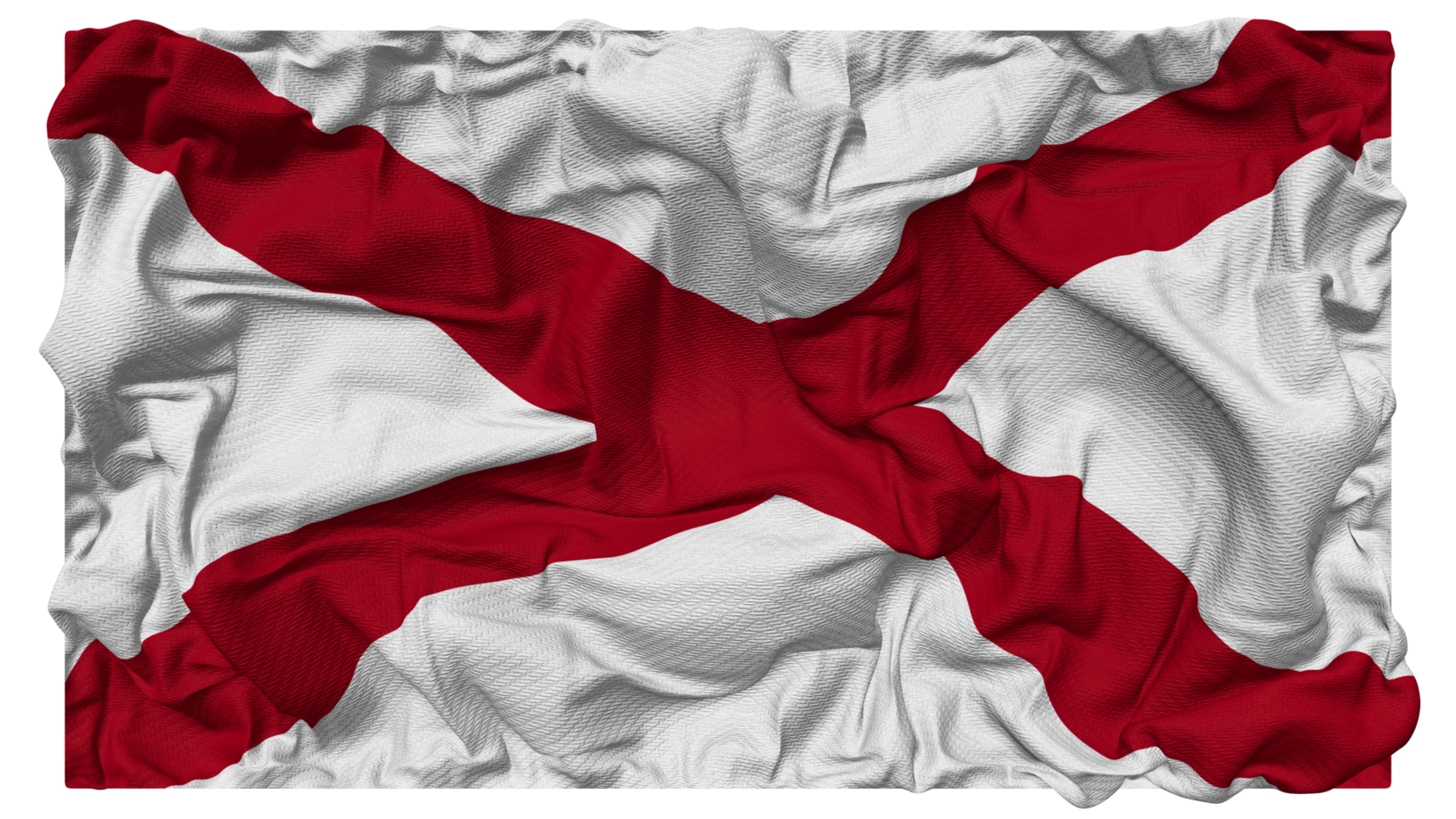 State of Alabama Flag Waves with Realistic Bump Texture, Flag Background, 3D Rendering png