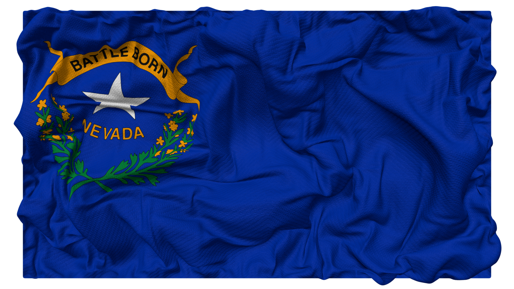 State of Nevada Flag Waves with Realistic Bump Texture, Flag Background, 3D Rendering png