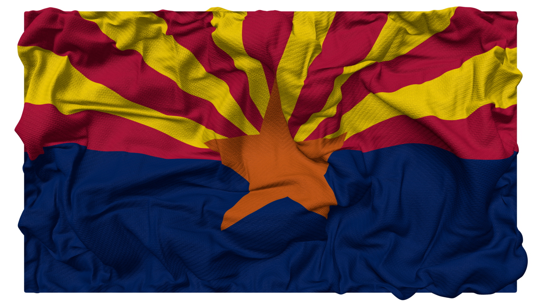 State of Arizona Flag Waves with Realistic Bump Texture, Flag Background, 3D Rendering png
