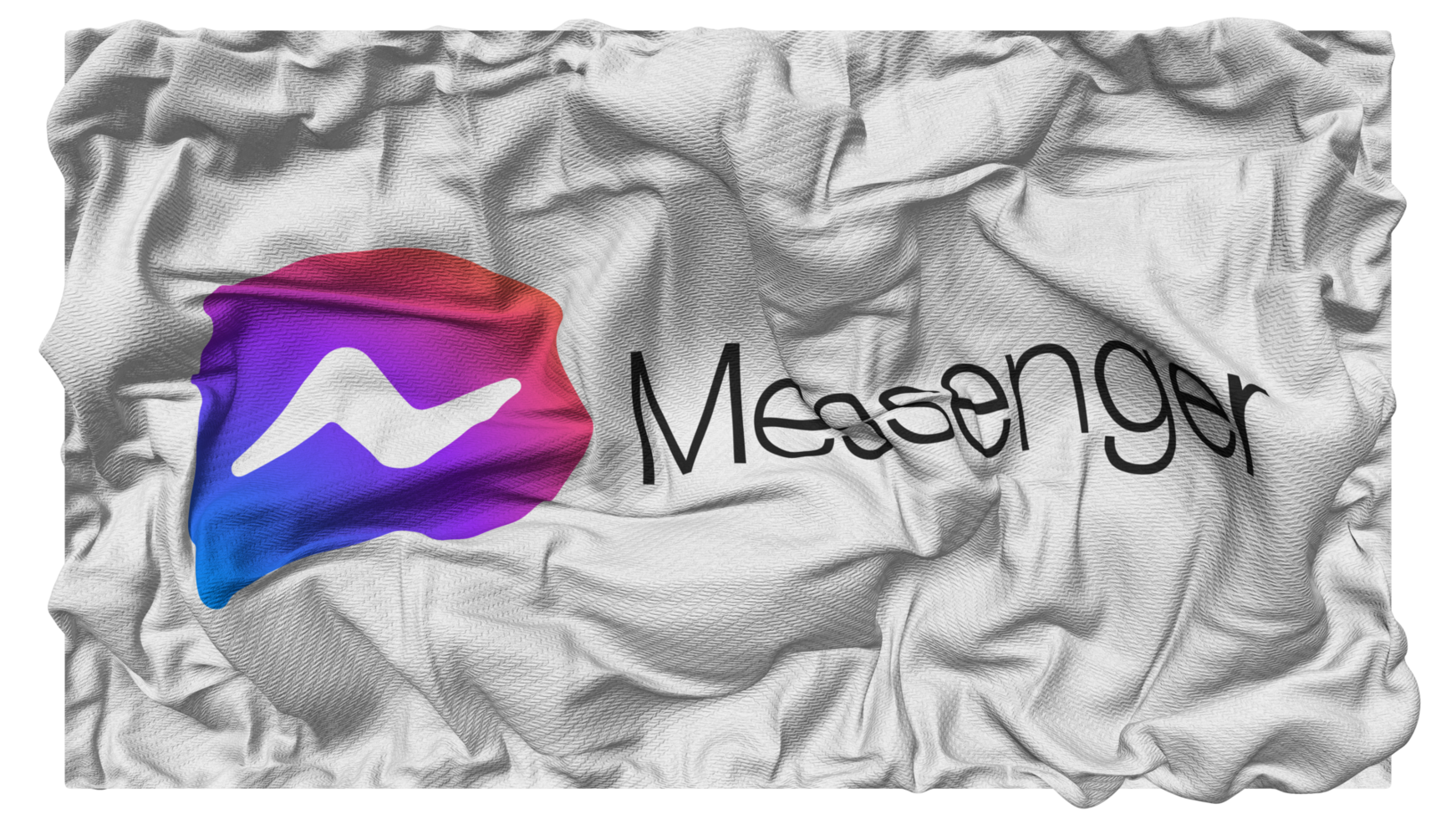 Messenger Flag Waves with Realistic Bump Texture, Flag Background, 3D Rendering png