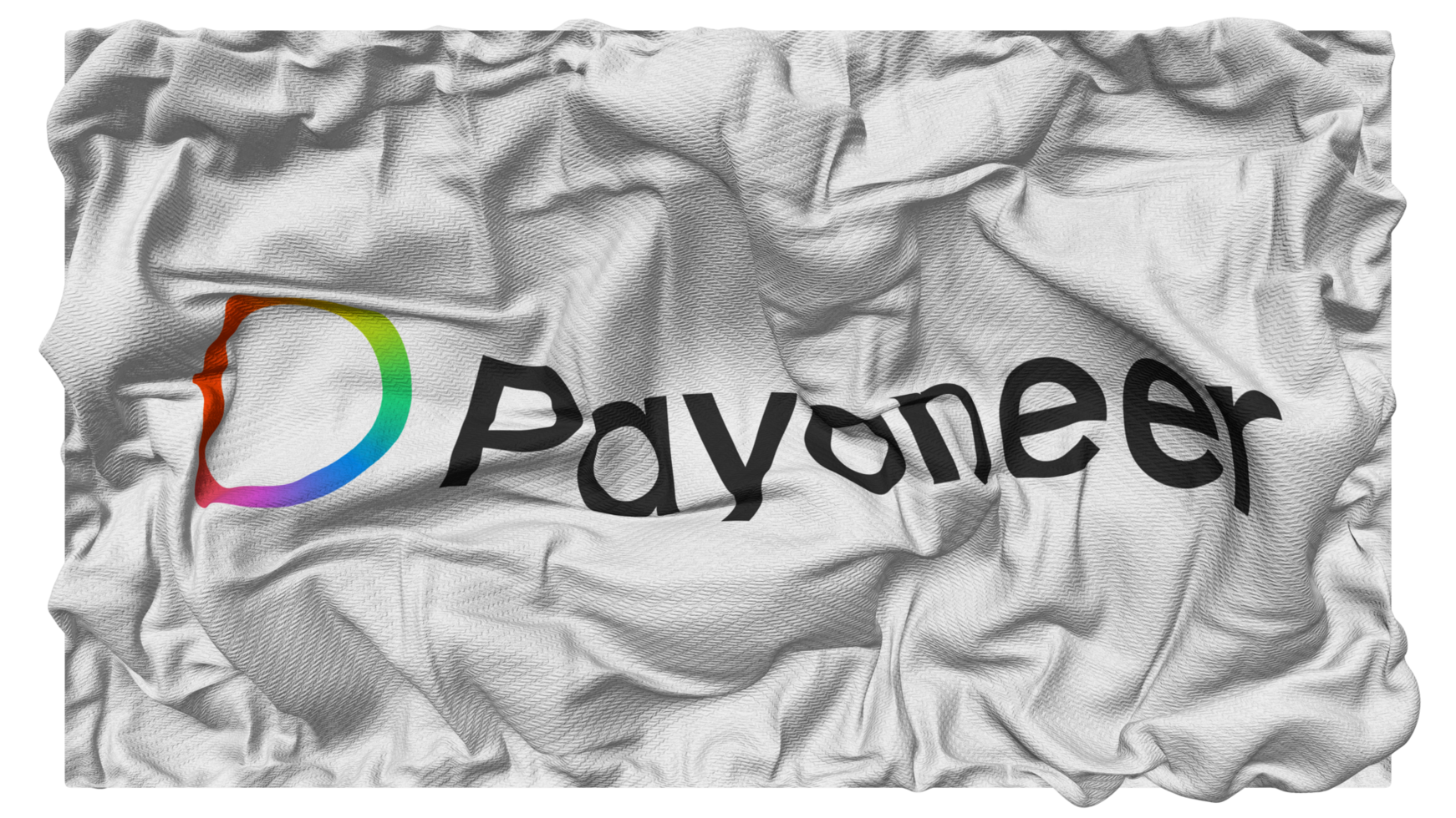 payoneer global C ª bandera olas con realista bache textura, bandera fondo, 3d representación png