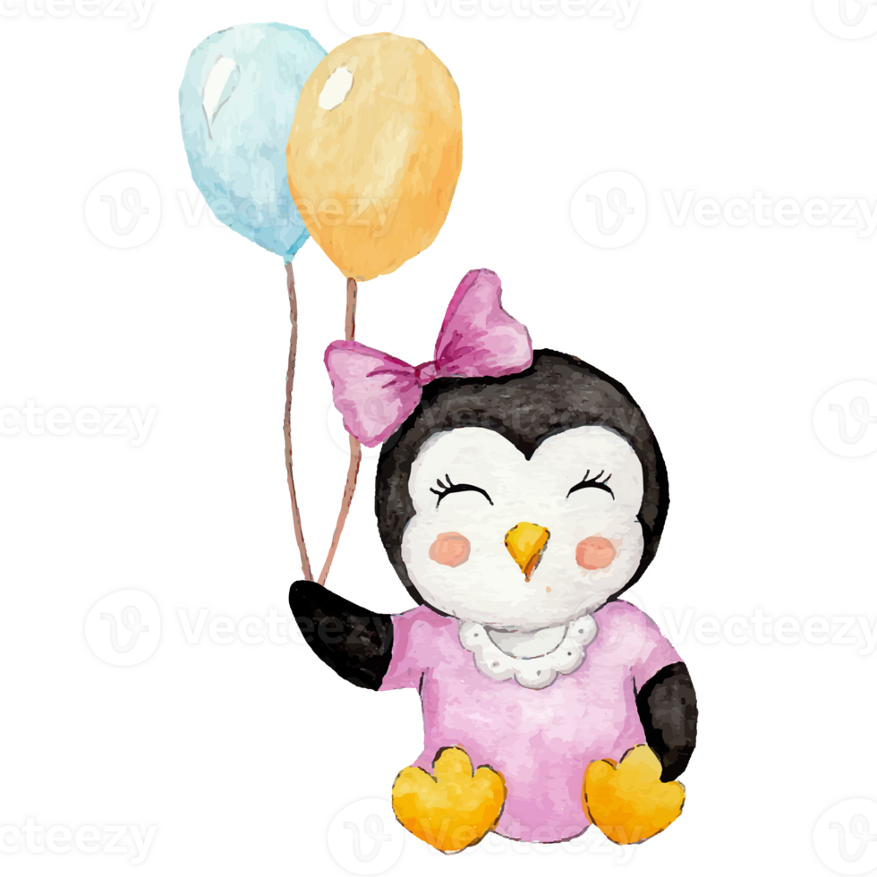 Cute penguin Clip art Element Transparent Background png