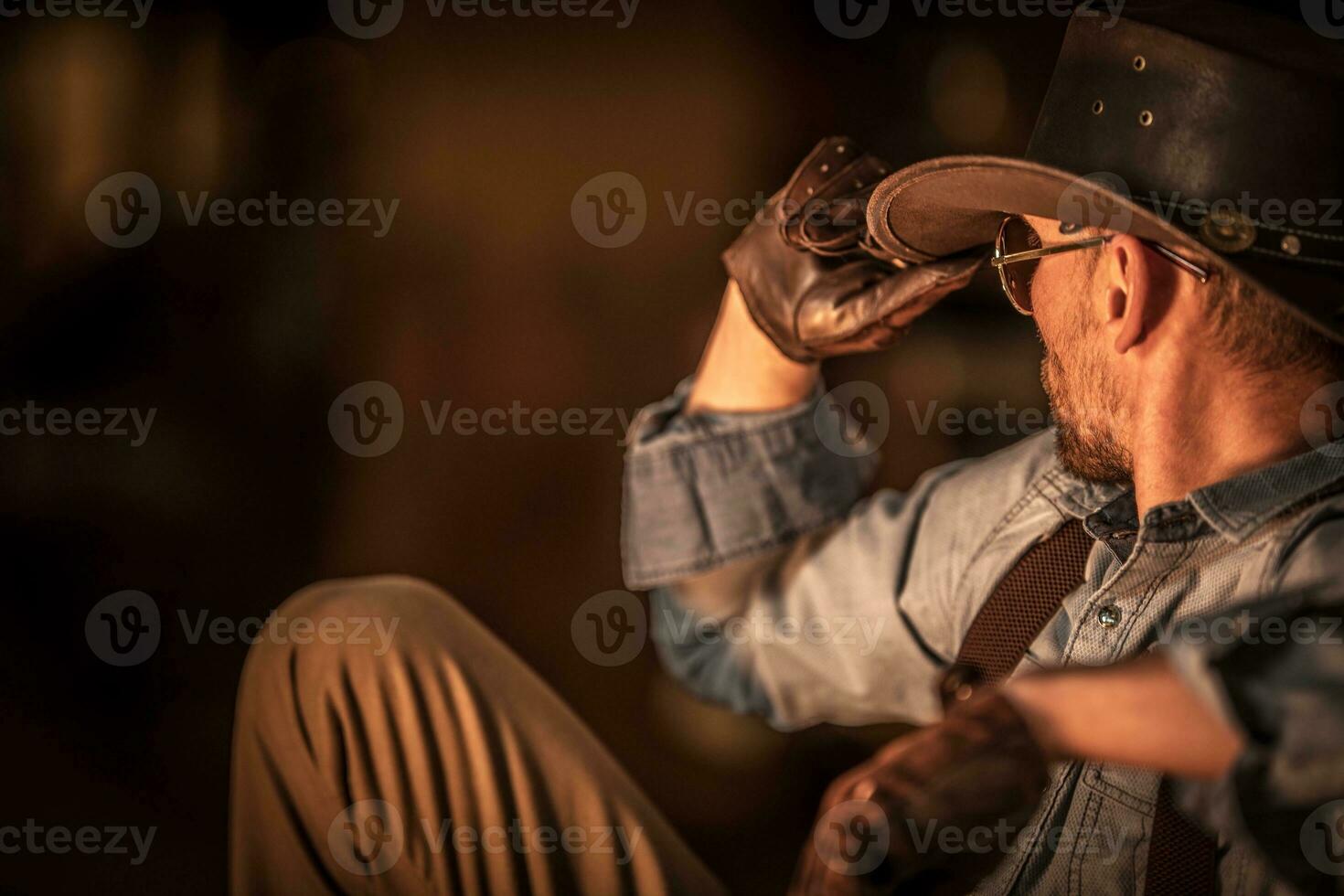Resting American Cowboy photo