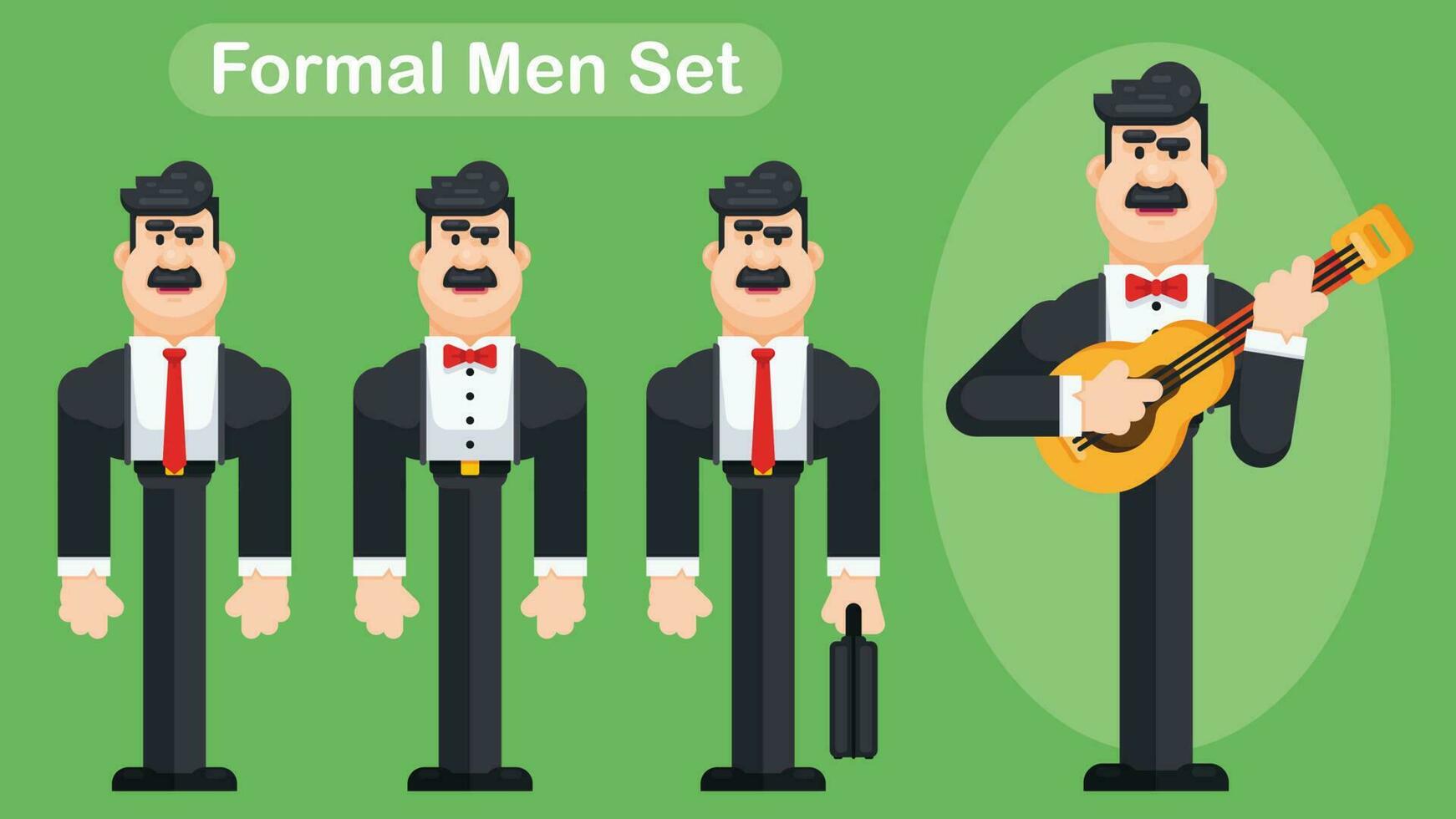 Set of professional men. men of different occupations. flat style vector illustration