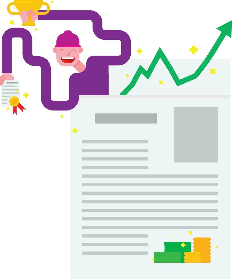 Achievement and growth concept. vector illustration
