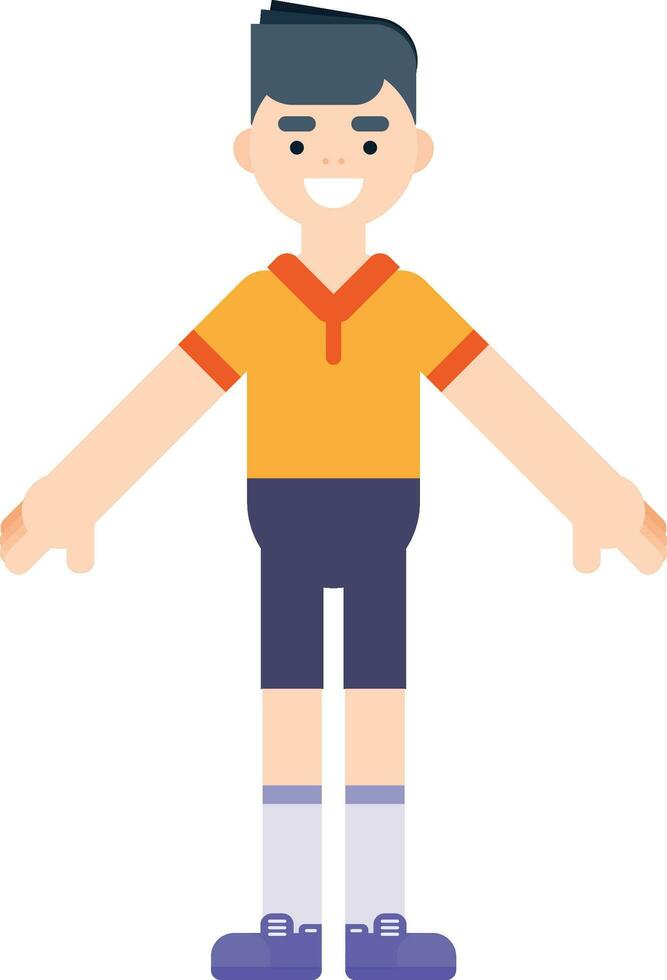 Flat style standing boy. vector illustration