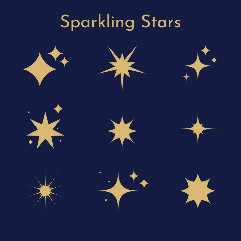 Star vector icon set. Star sparkle symbols. Stars collection. Sparkle vector icons. Star burst, flash stars. Magic glint, shiny glitter