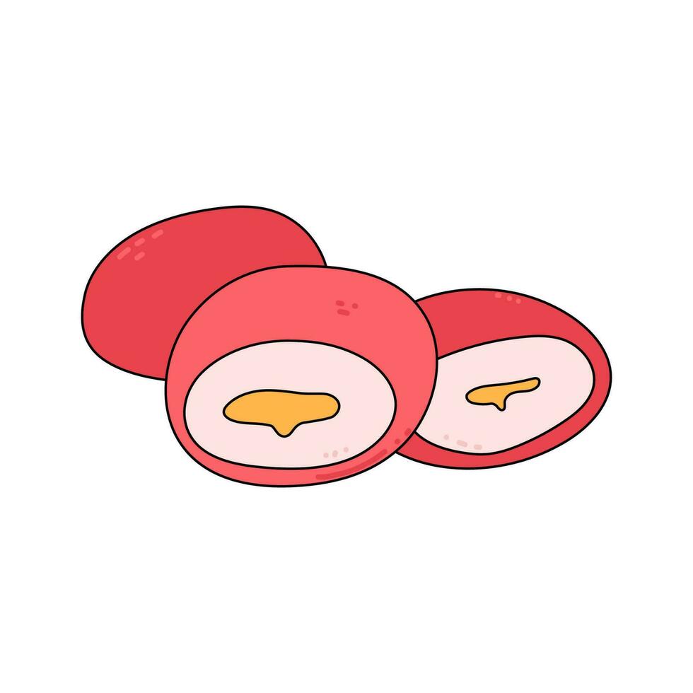 Mochi ice cream vector illustration.