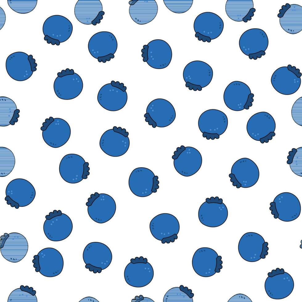 Blueberries pattern illustration. Simple seamless wallpaper. vector