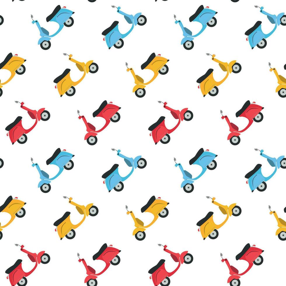 Funny scooters seamless pattern background vector