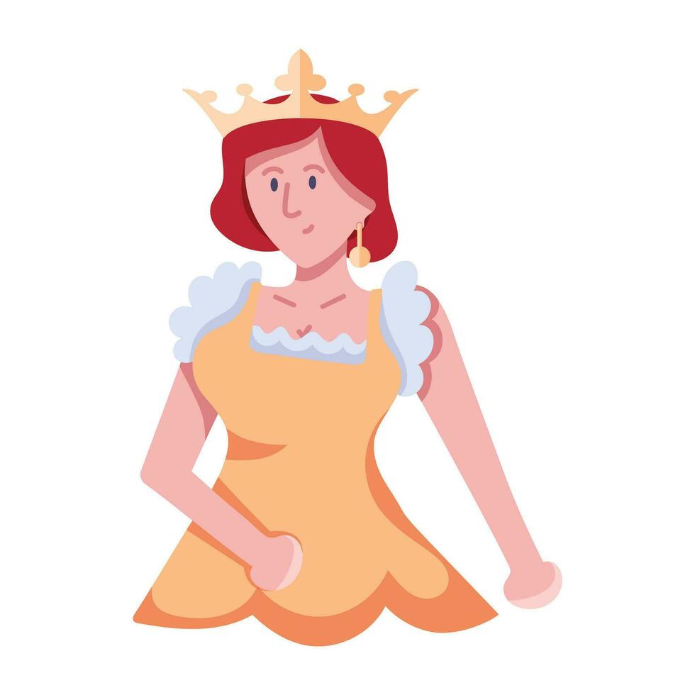 Trendy Medieval Queen vector