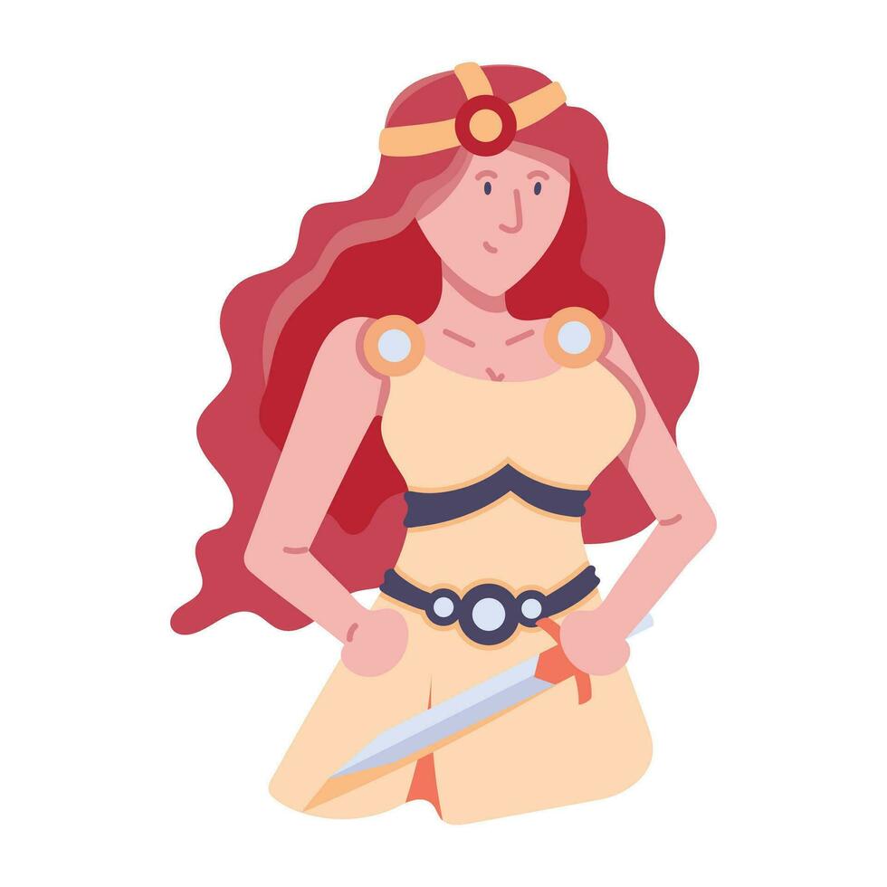 Trendy Female Warrior vector