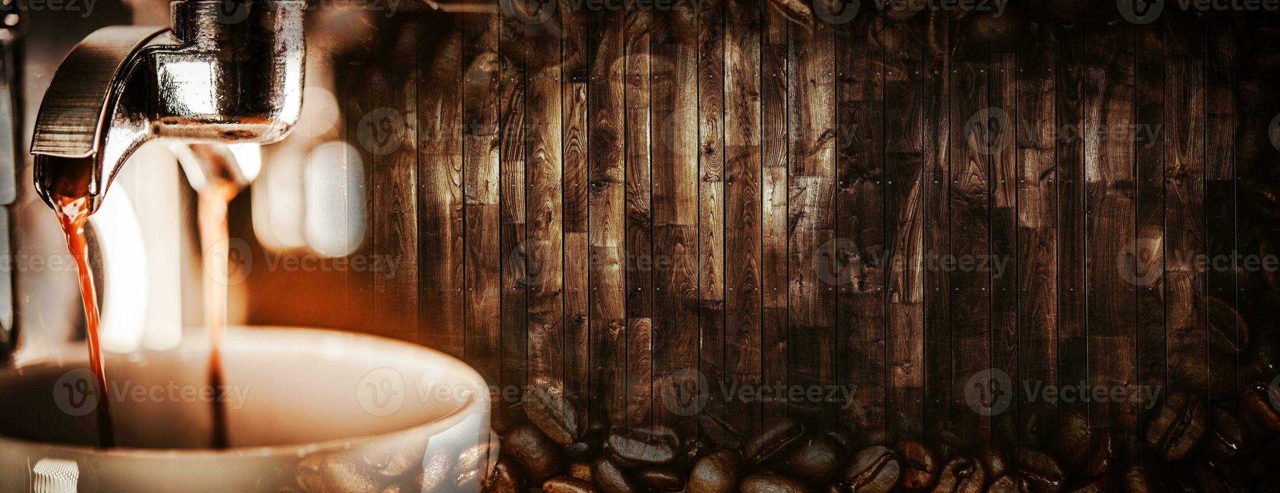 Espresso Coffee Wooden Banner photo