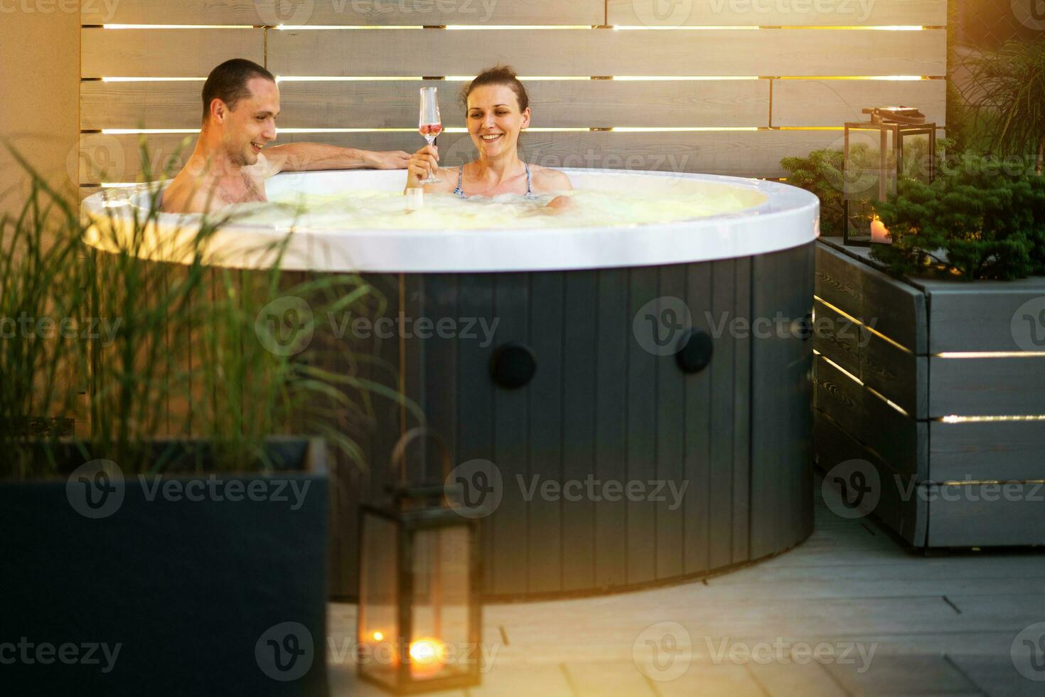 Lazy Time In a Garden Hot Tub photo