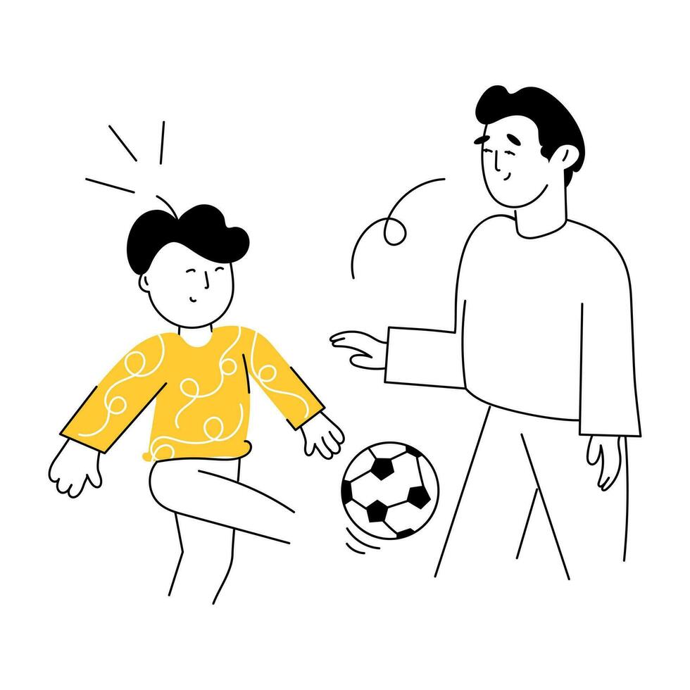 Trendy Playing Football vector