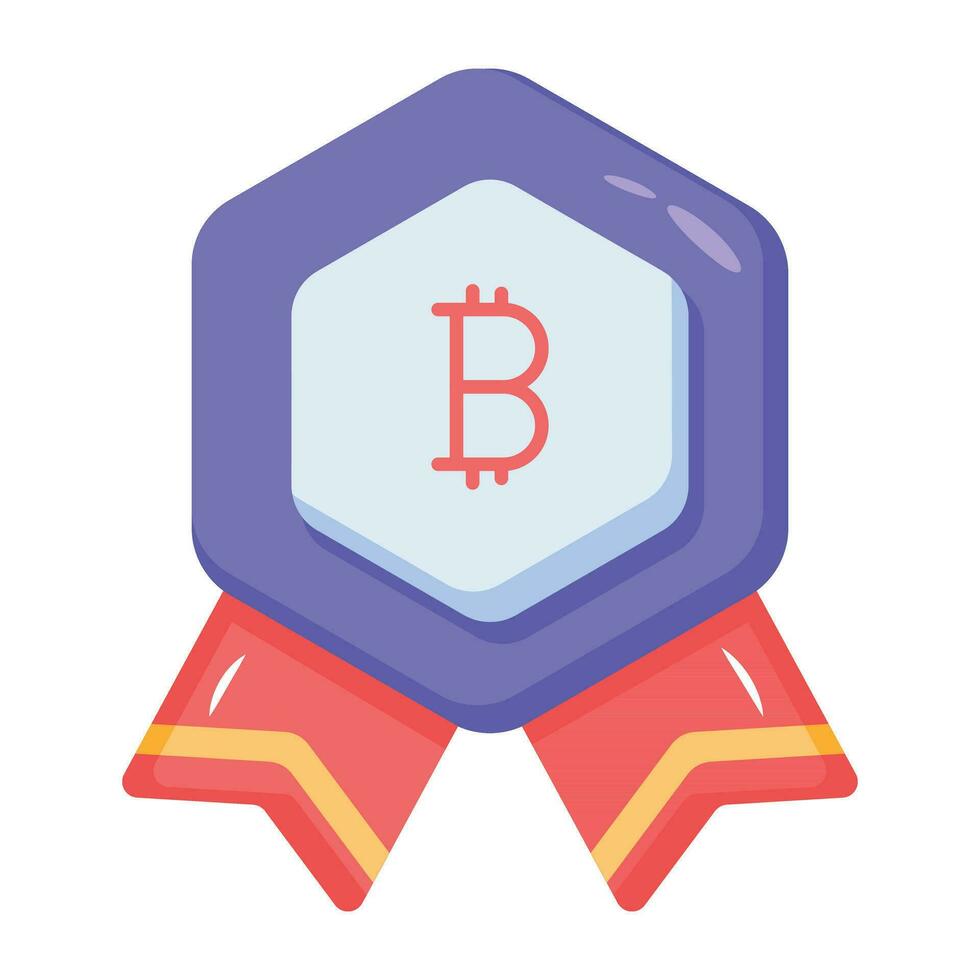 Trendy Bitcoin Award vector