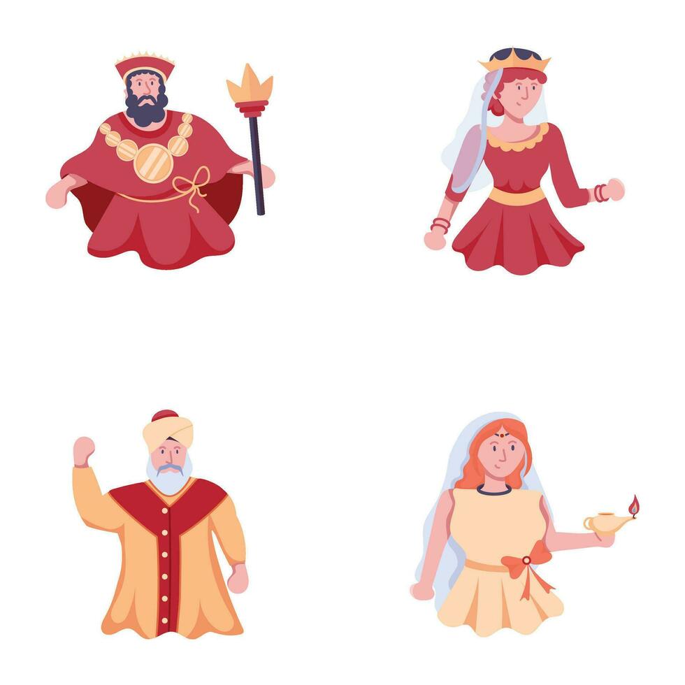 Customizable Pack of Kingdom Persons Flat Icons vector