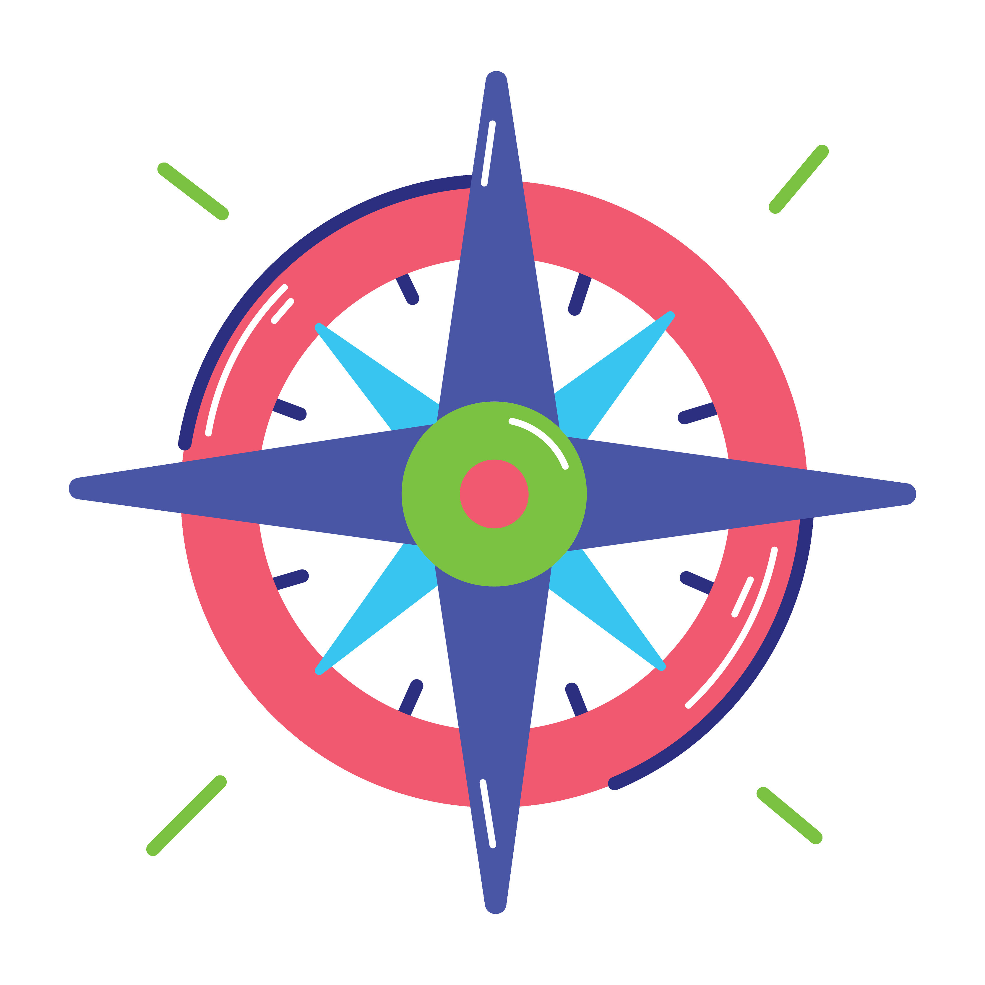 Trendy Directional Compass 24626625 Vector Art at Vecteezy