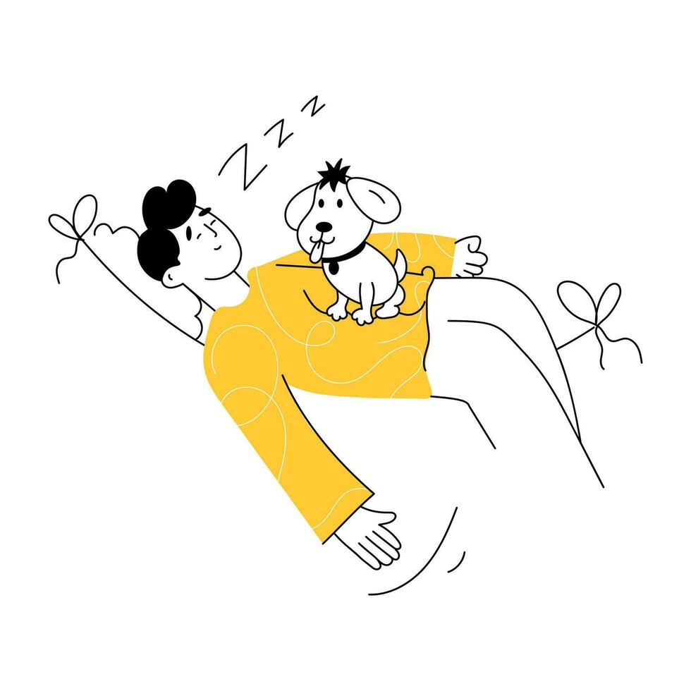 Trendy Boy Sleeping vector