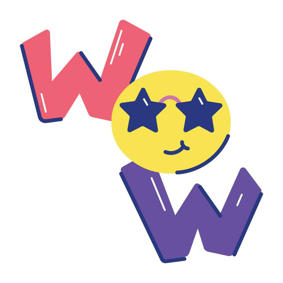 Trendy Wow Emoji vector
