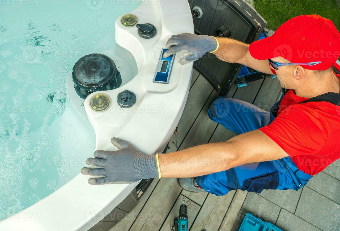 Garden Hot Tub Maintenance Performed by SPA Technician photo