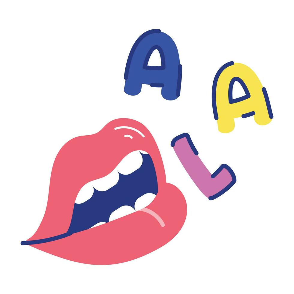 Trendy Speaking Mouth vector