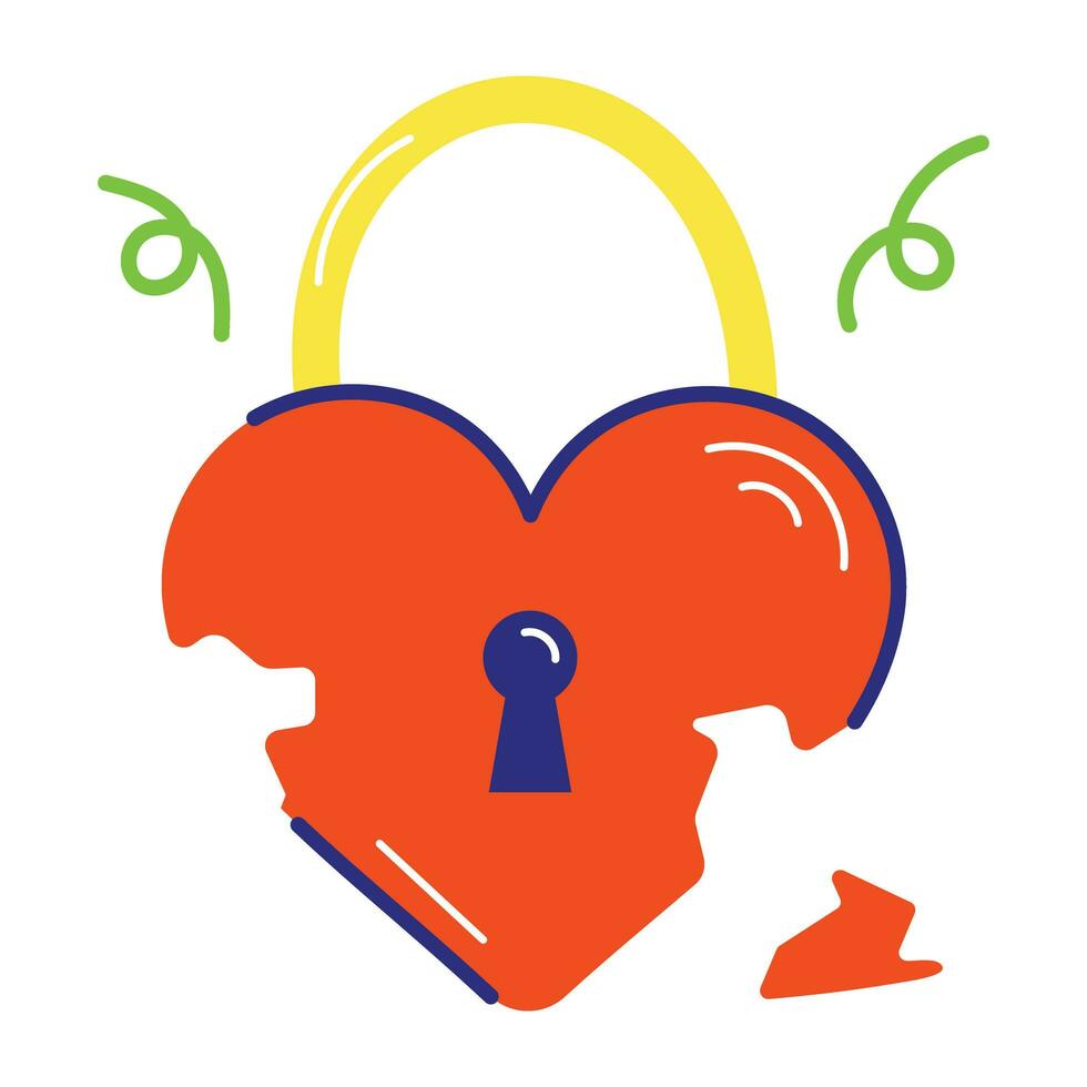 Trendy Heart Lock vector