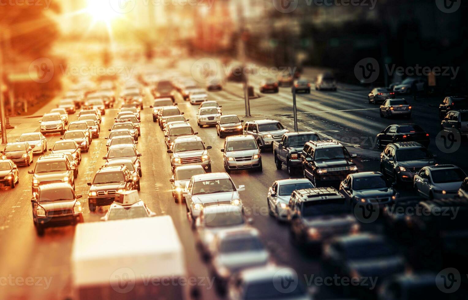 Highway Traffic at Sunset photo