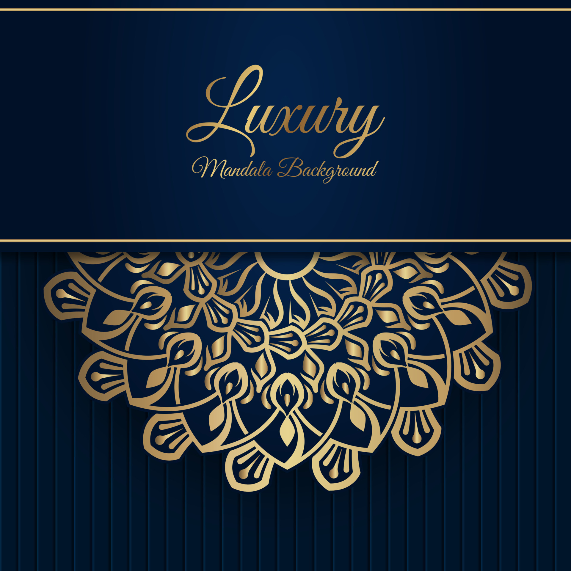 Blue background with golden mandala ornament 24627246 Vector Art at