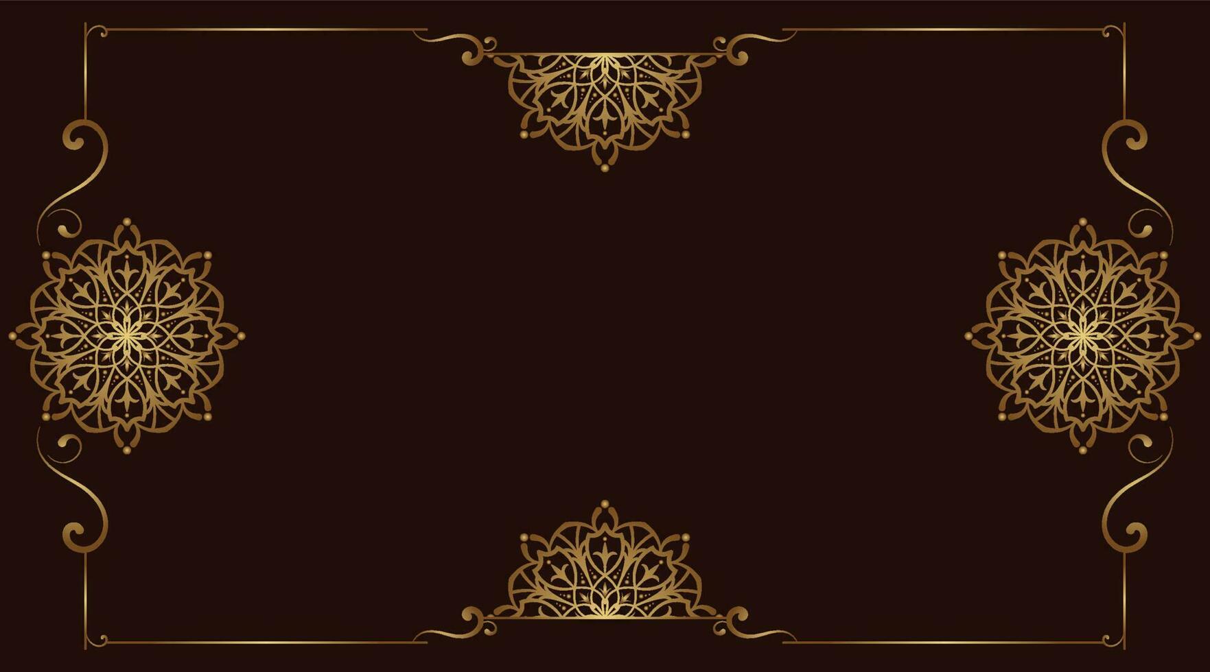 Brown background with golden mandala ornament 24627259 Vector Art at